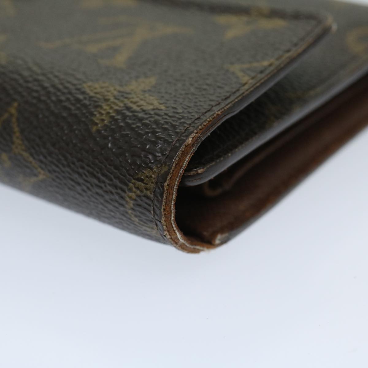 LOUIS VUITTON Monogram Porte Tresor Etui Chequier Wallet M61200 LV Auth 68831