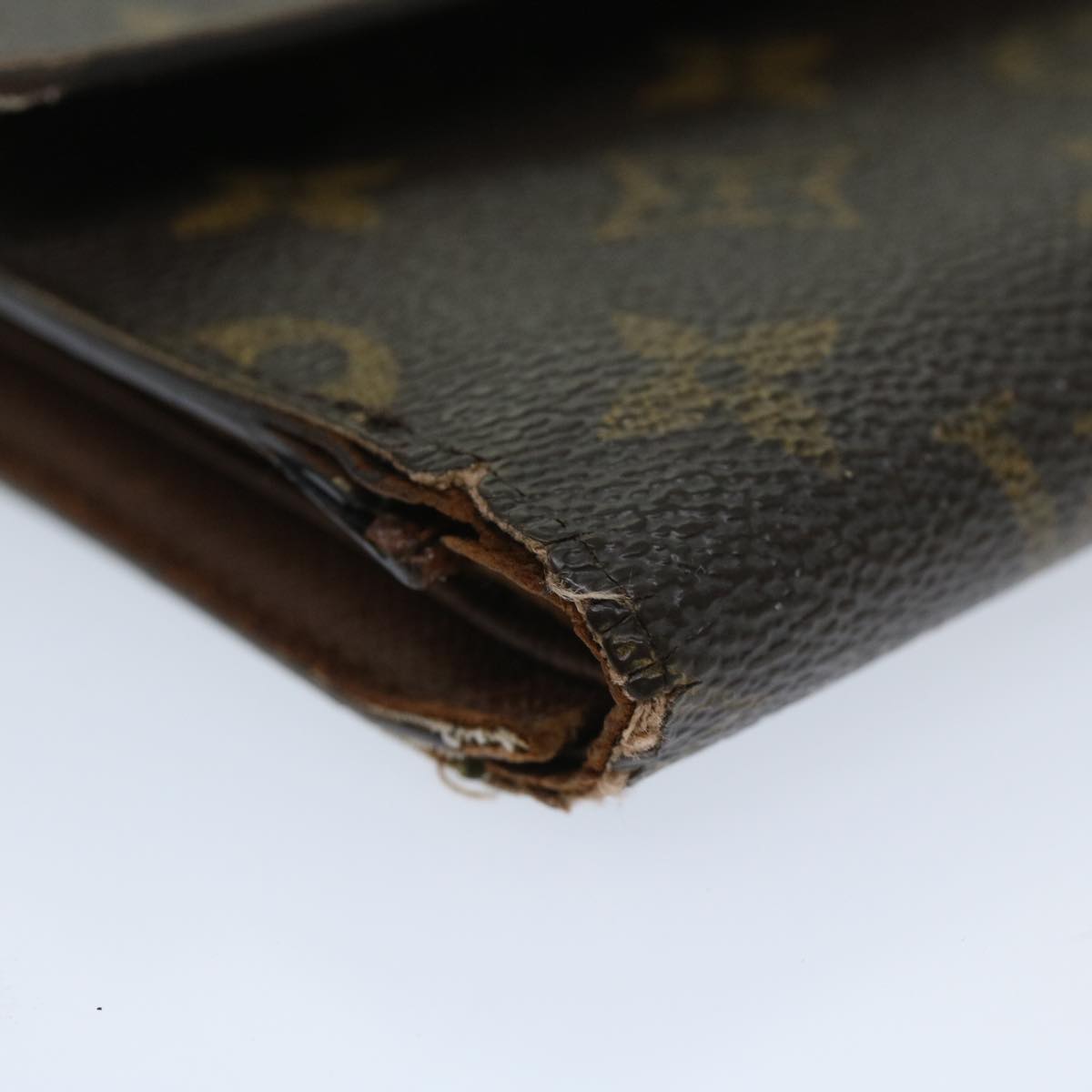 LOUIS VUITTON Monogram Porte Tresor Etui Chequier Wallet M61200 LV Auth 68831