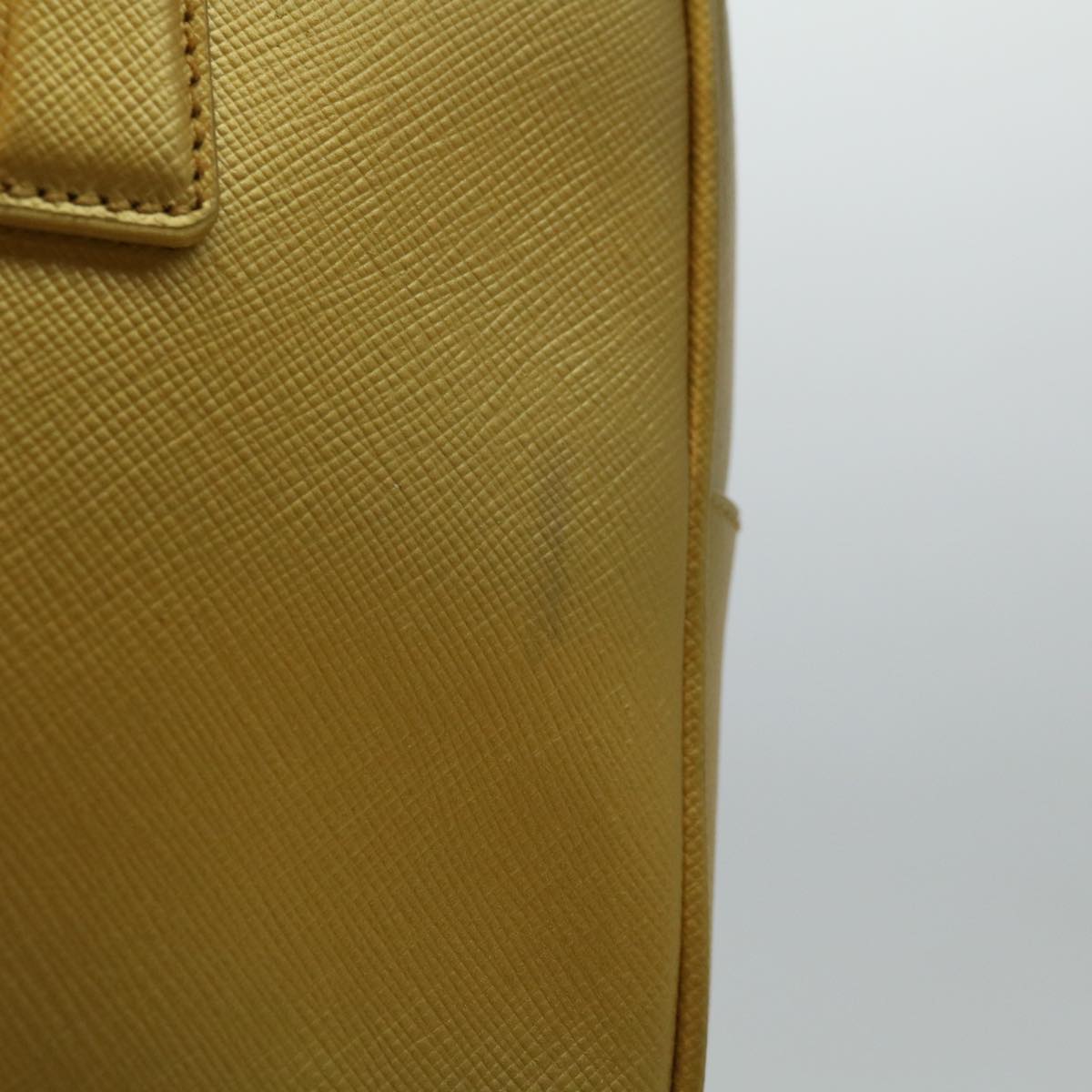 PRADA Safiano leather Hand Bag Gold Auth 68846 - 0