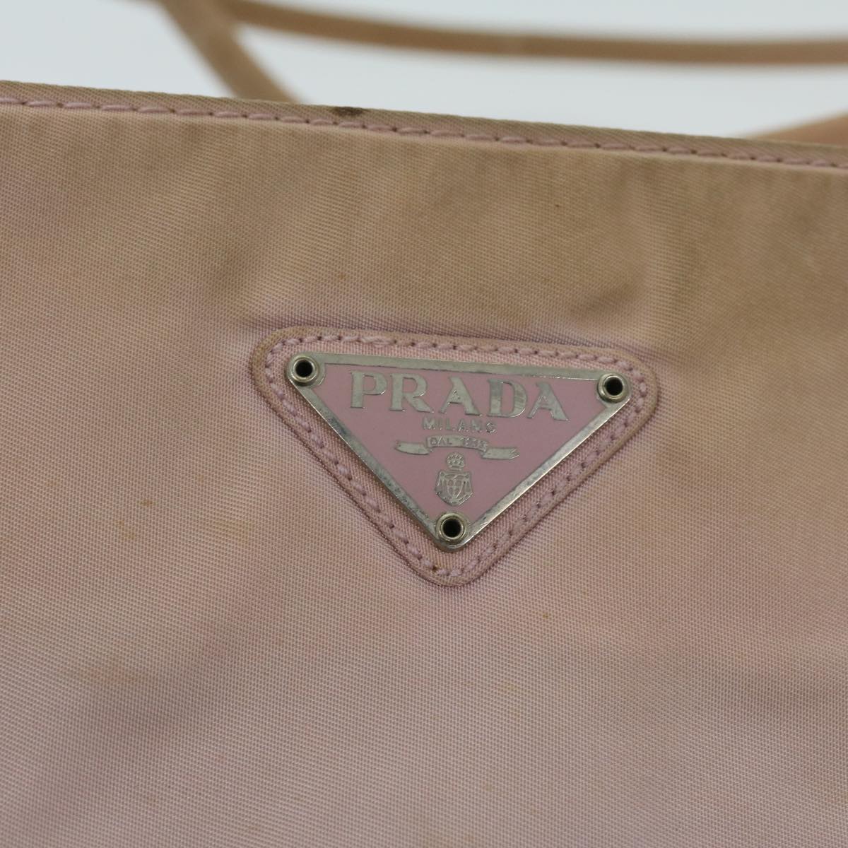 PRADA Hand Bag Nylon Pink Auth 68870