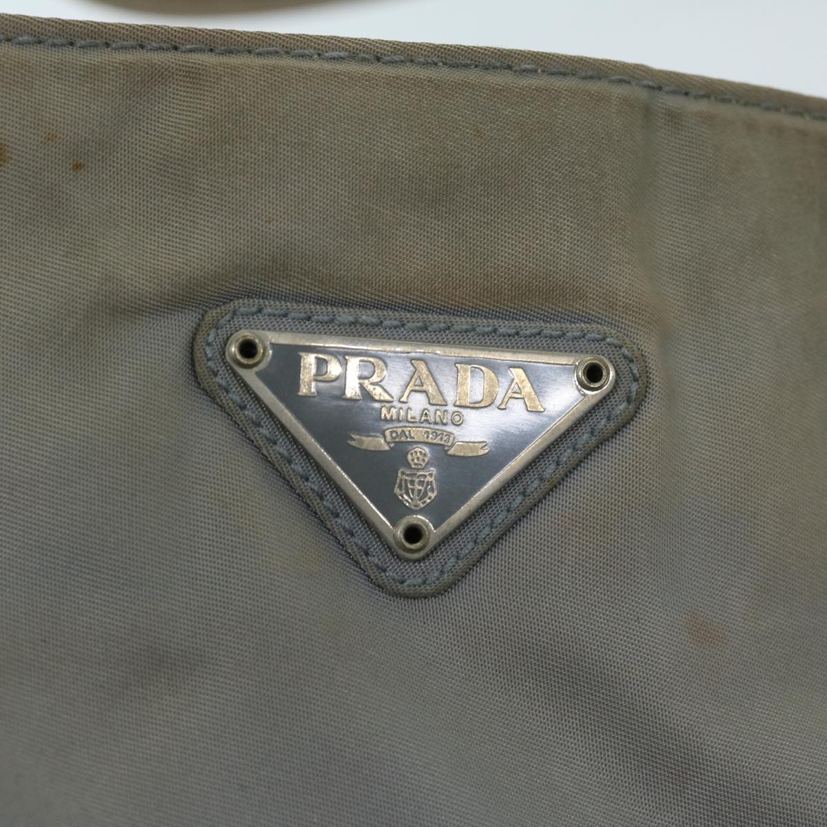 PRADA Hand Bag Nylon Gray Auth 68871