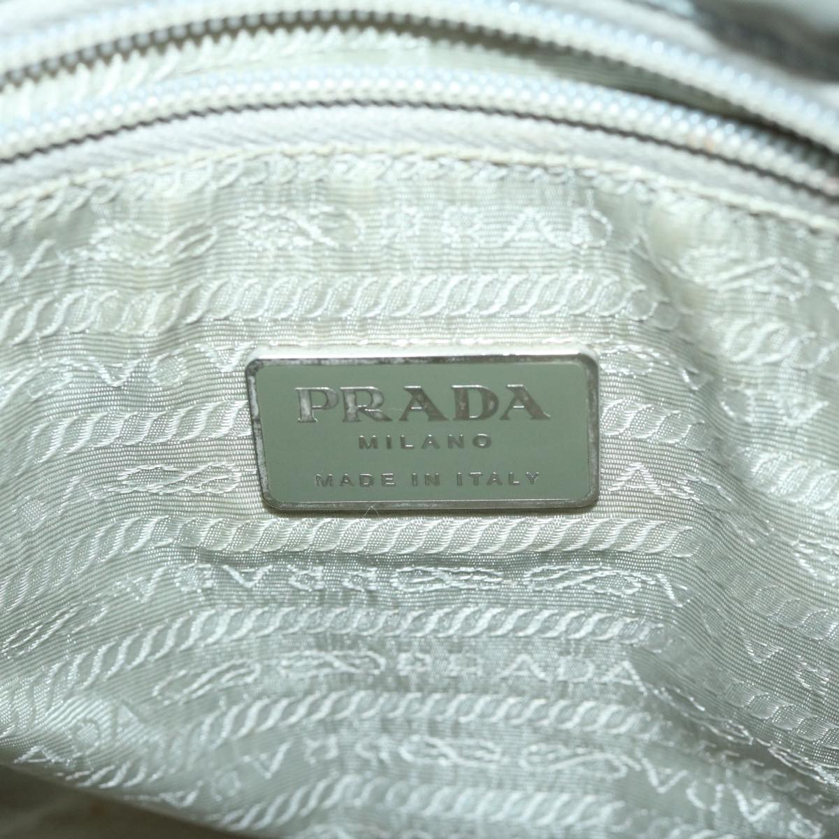 PRADA Hand Bag Nylon Gray Auth 68871