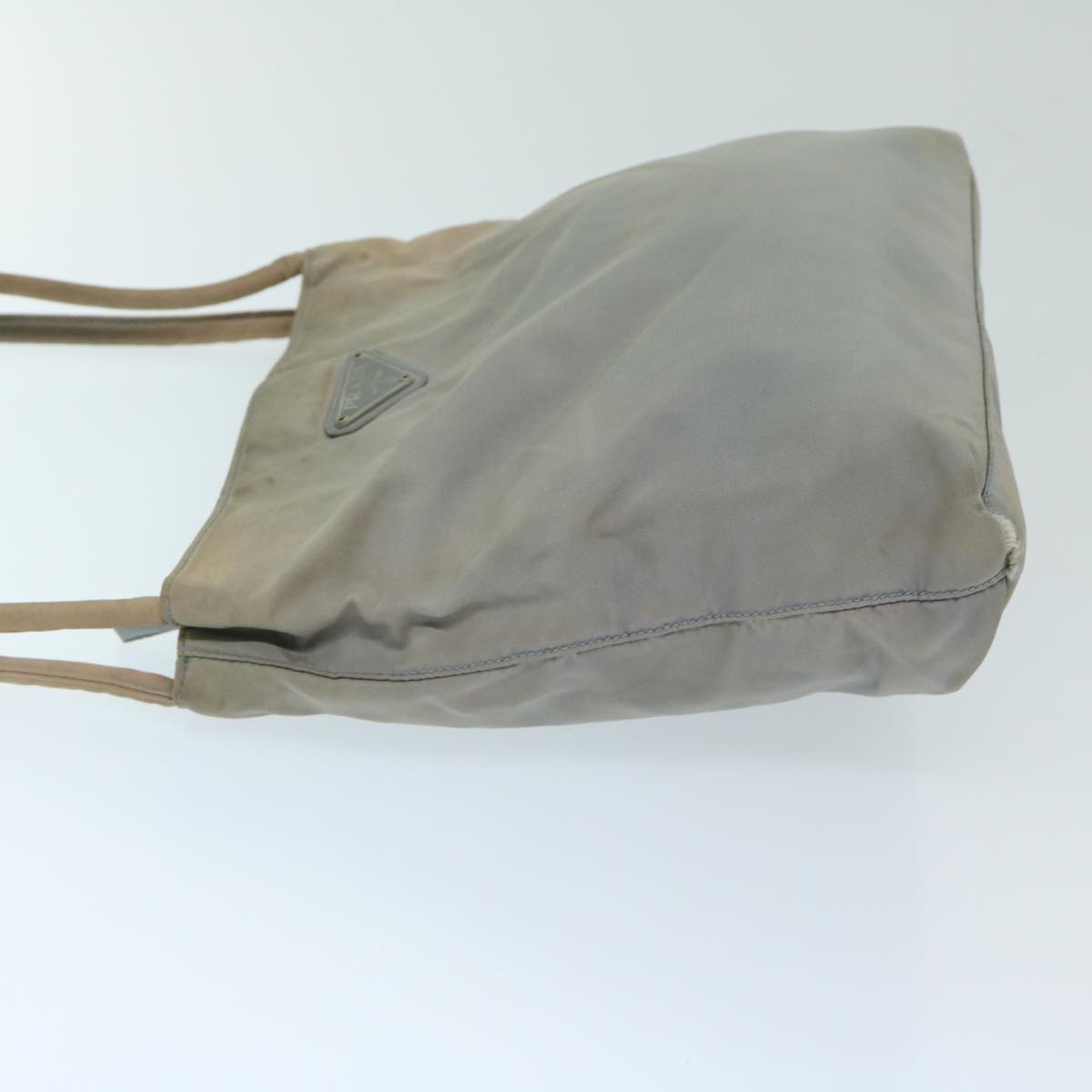 PRADA Hand Bag Nylon Gray Auth 68871