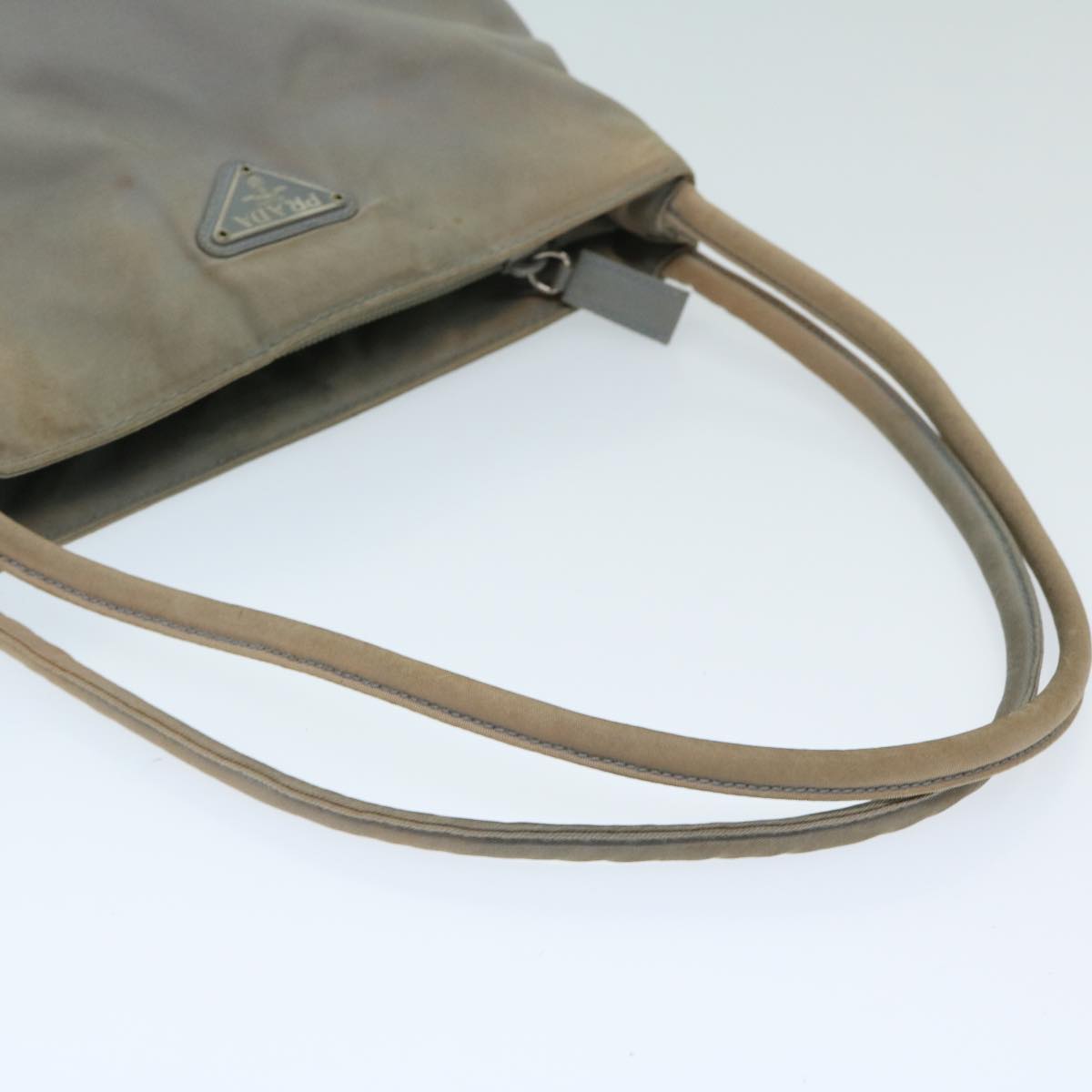 PRADA Hand Bag Nylon Gray Auth 68871