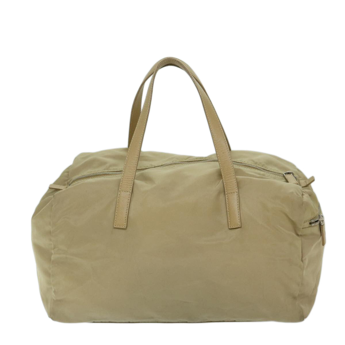 PRADA Hand Bag Nylon Beige Auth 68875 - 0