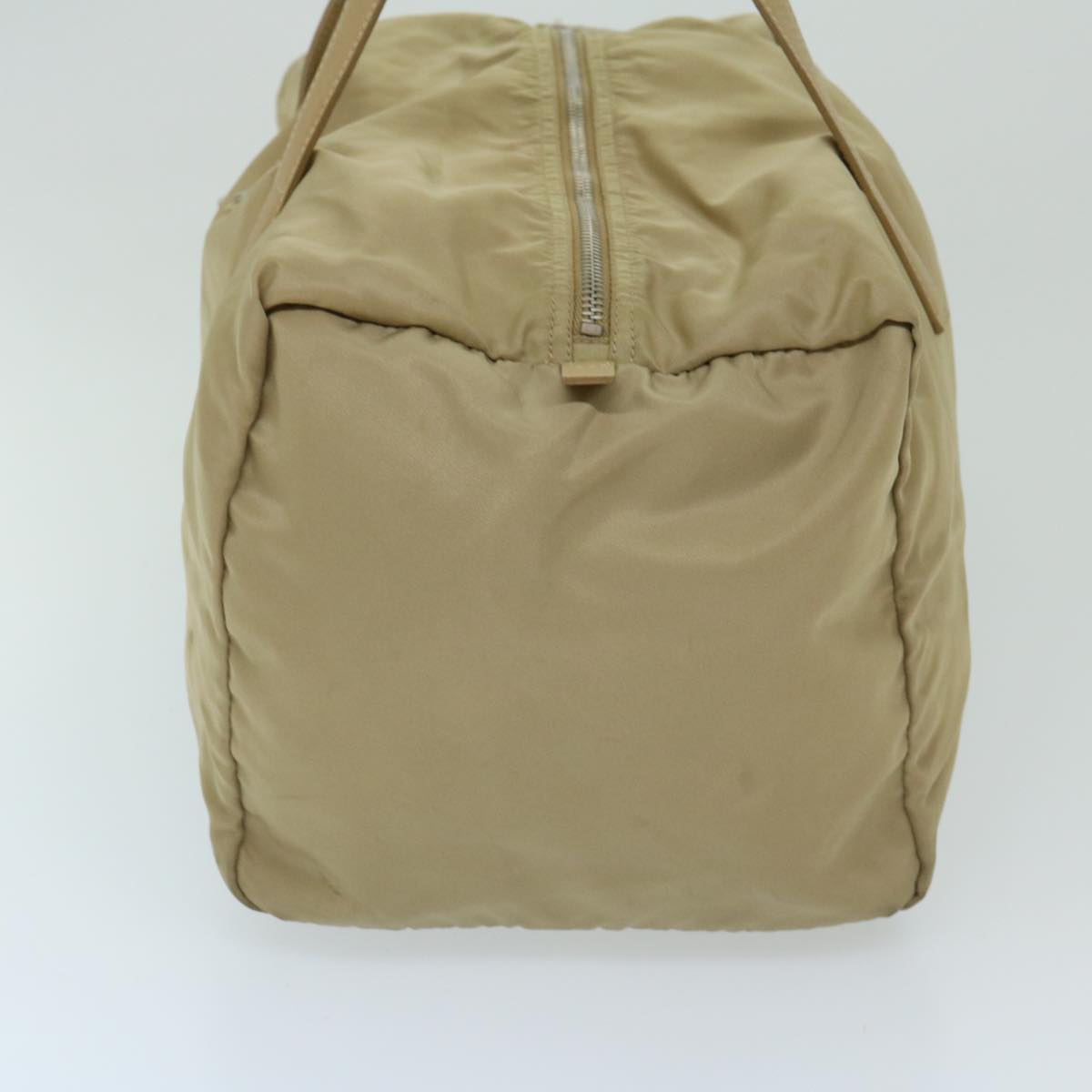PRADA Hand Bag Nylon Beige Auth 68875
