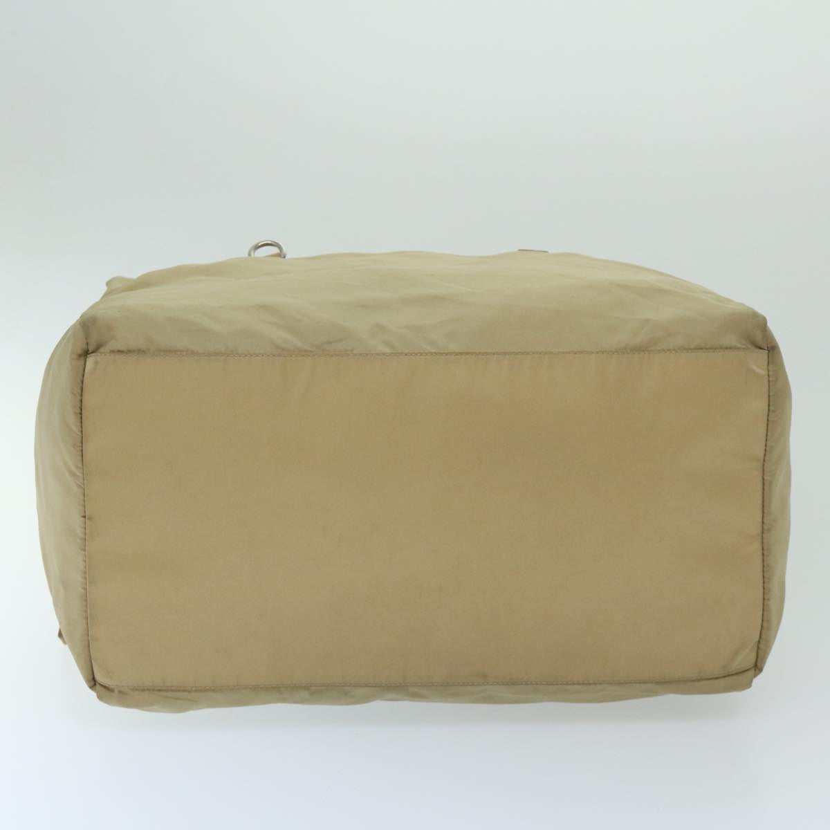 PRADA Hand Bag Nylon Beige Auth 68875
