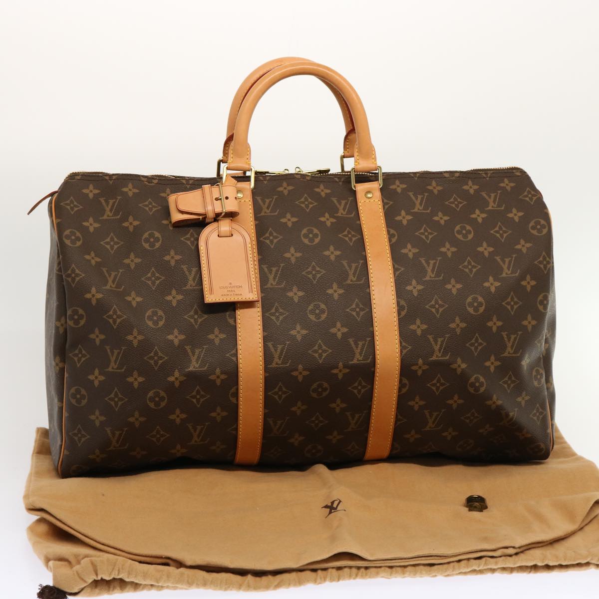 LOUIS VUITTON Monogram Keepall 50 Boston Bag M41426 LV Auth 68881