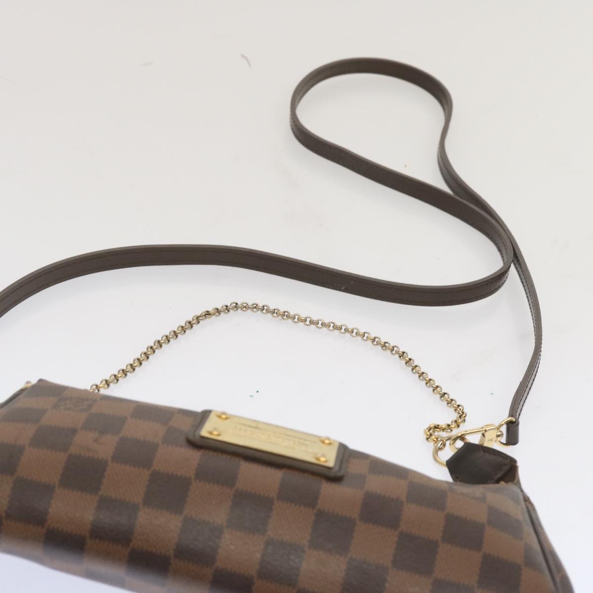 LOUIS VUITTON Damier Ebene Eva Shoulder Bag 2way N55213 LV Auth 68903