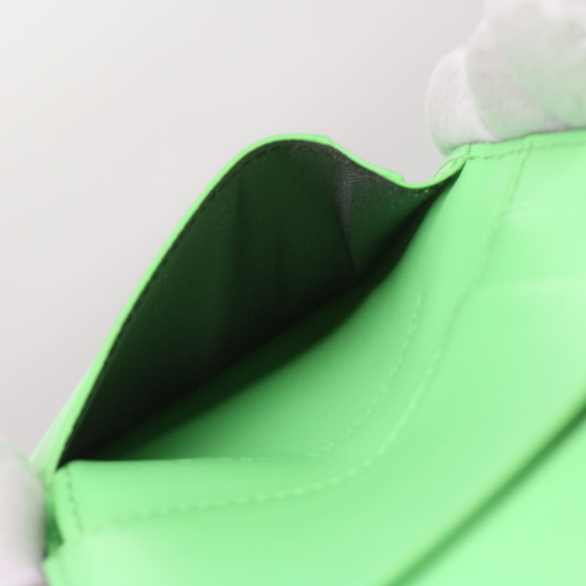 FENDI Mamma Baguette Shoulder Bag Leather Green Auth 68908A