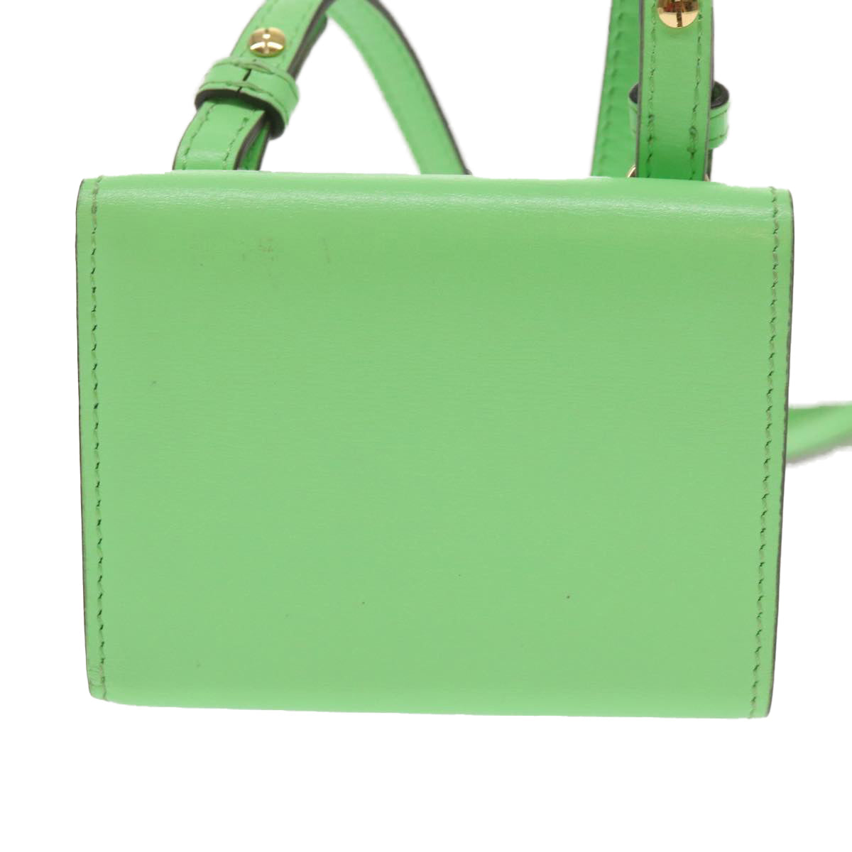 FENDI Mamma Baguette Shoulder Bag Leather Green Auth 68908A - 0