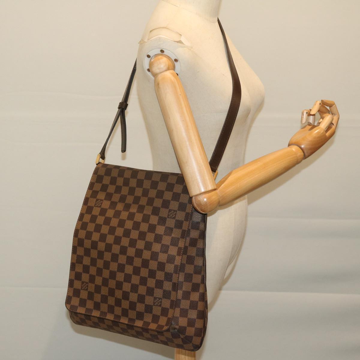 LOUIS VUITTON Damier Ebene Musette Shoulder Bag N51302 LV Auth 68913