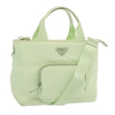 PRADA Hand Bag Nylon 2way Light Green Auth 68918AV-1