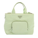 PRADA Hand Bag Nylon 2way Light Green Auth 68918AV-13