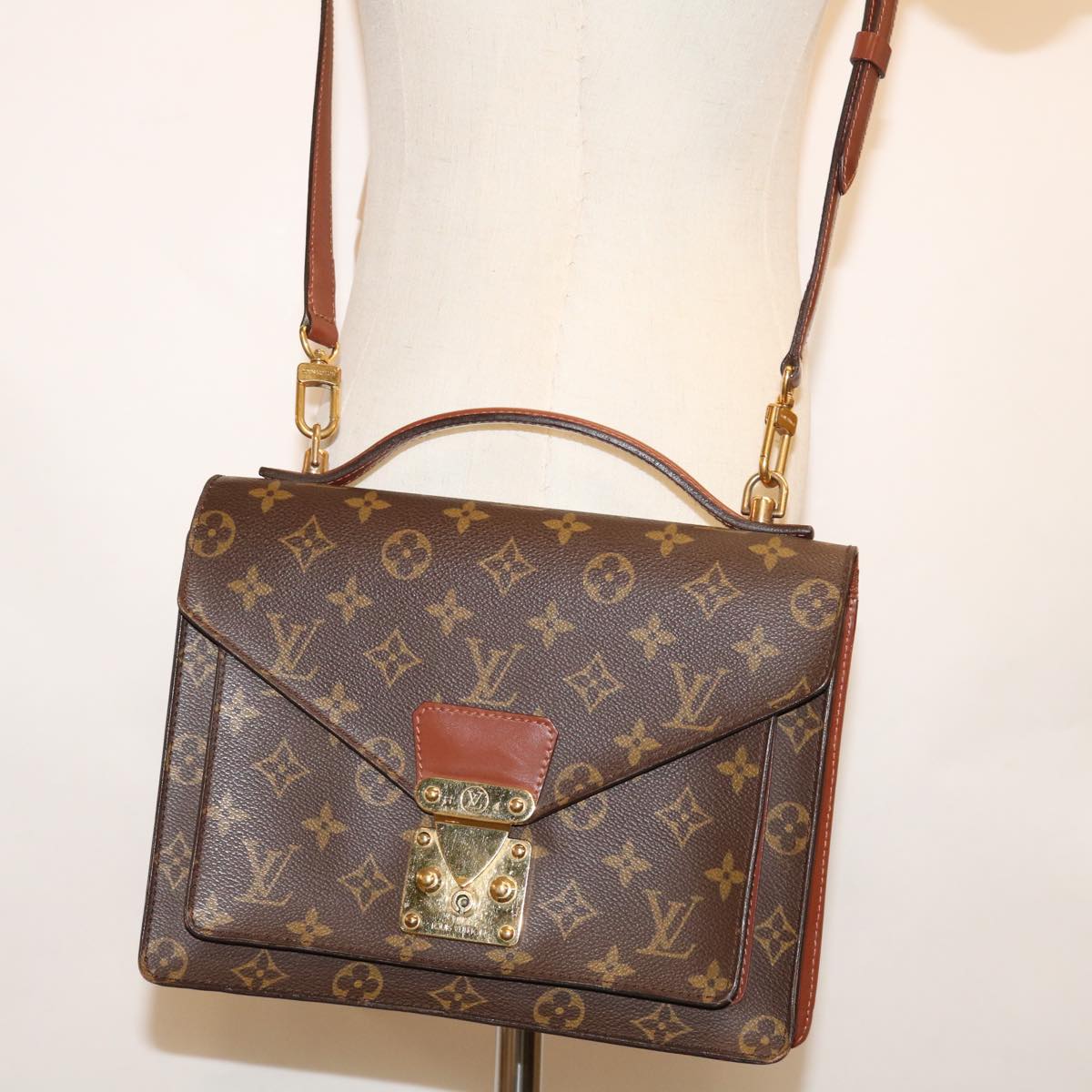 LOUIS VUITTON Monogram Monceau 26 Shoulder Bag 2way M51187 LV Auth 68935