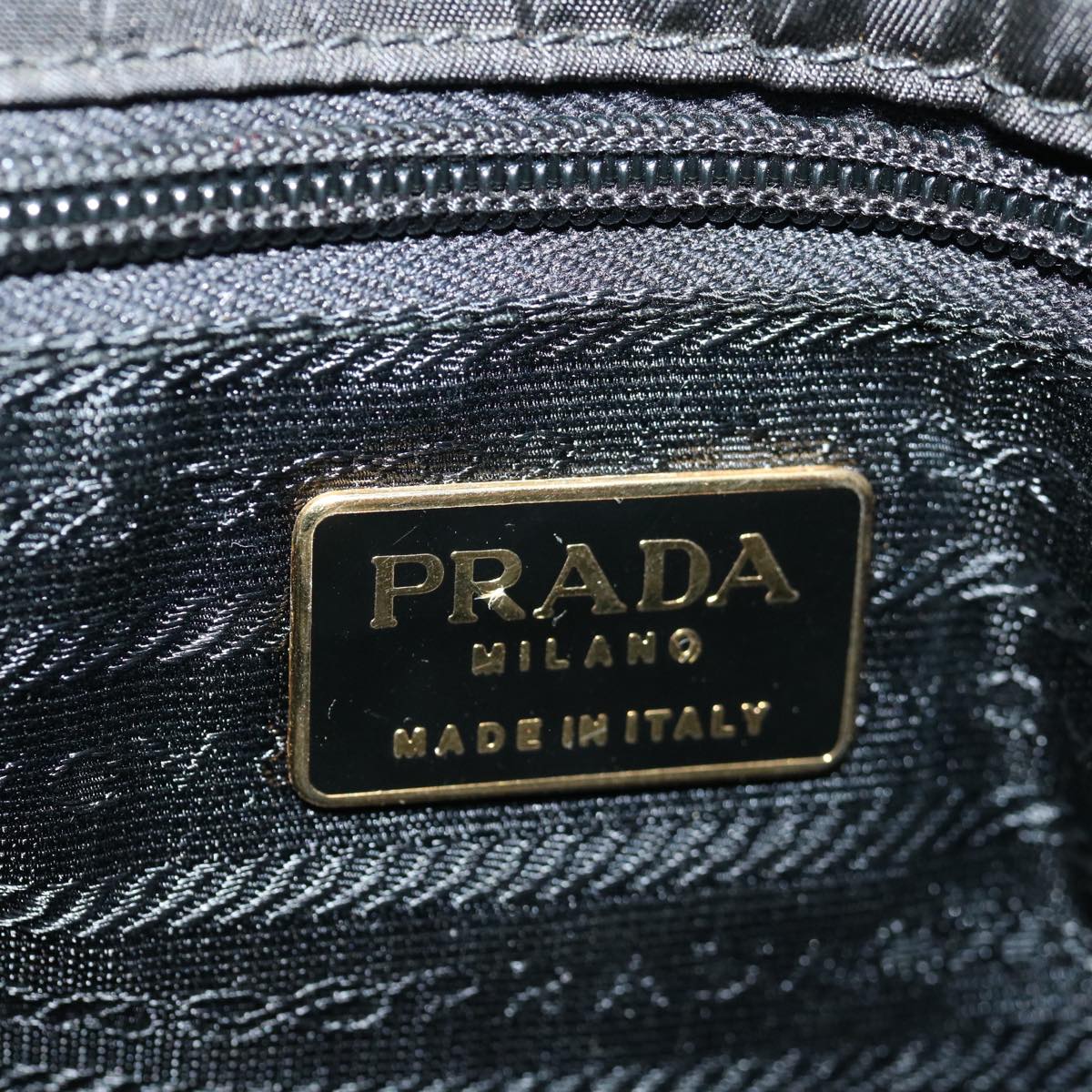 PRADA Hand Bag Nylon Black Auth 68959