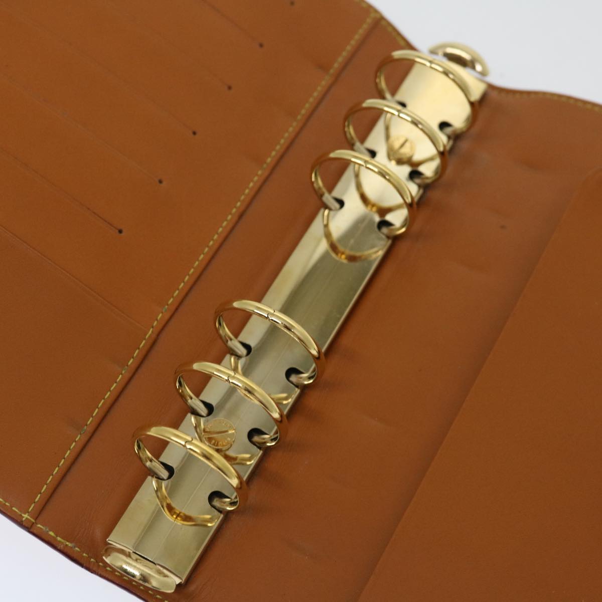 LOUIS VUITTON Nomad Leather Agenda MM Day Planner Cover Beige R20473 Auth 68970