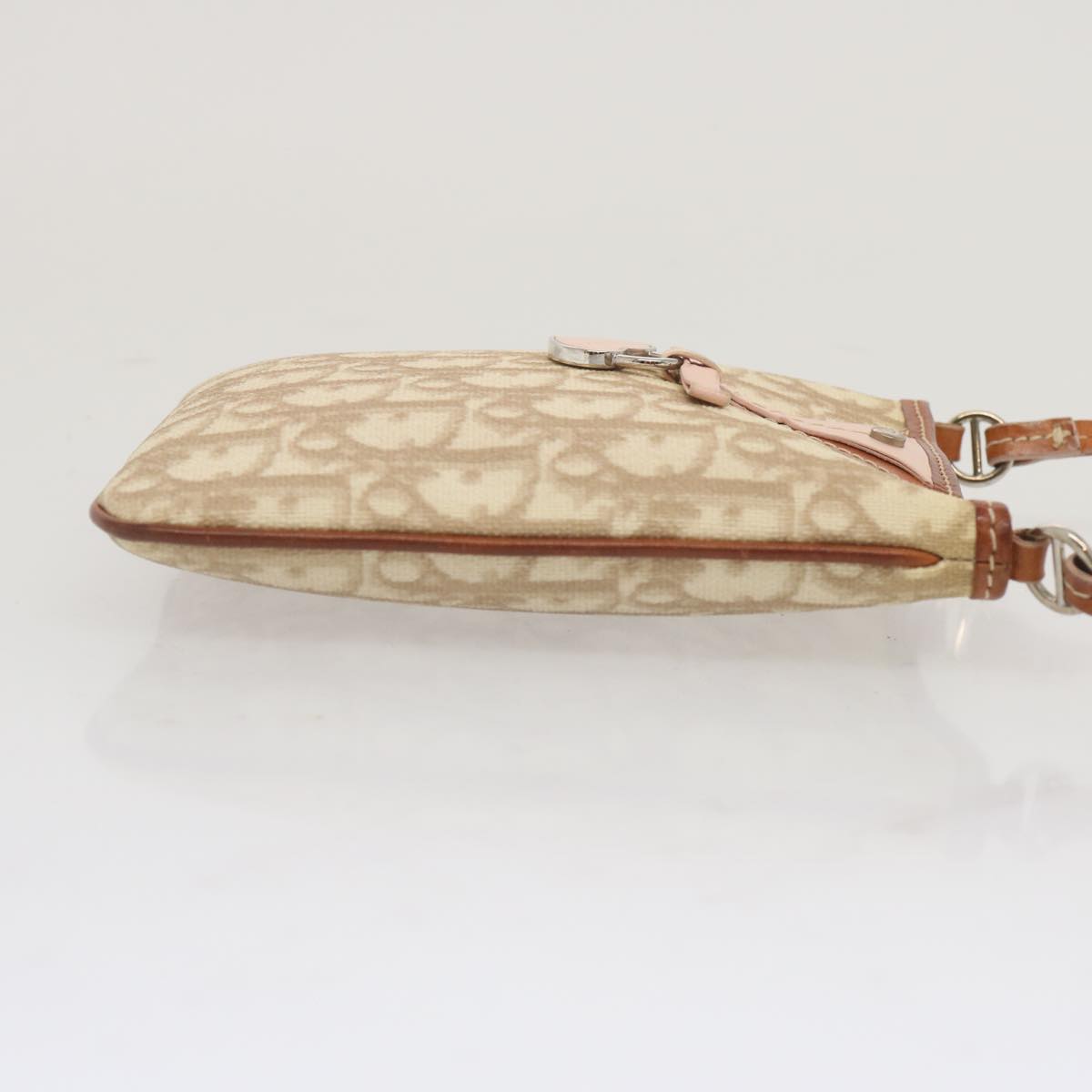 Christian Dior Trotter Romantic Shoulder Bag PVC Beige Auth 68980