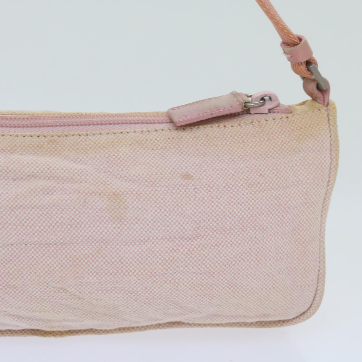 PRADA Accessory Pouch Canvas Pink Auth 68983