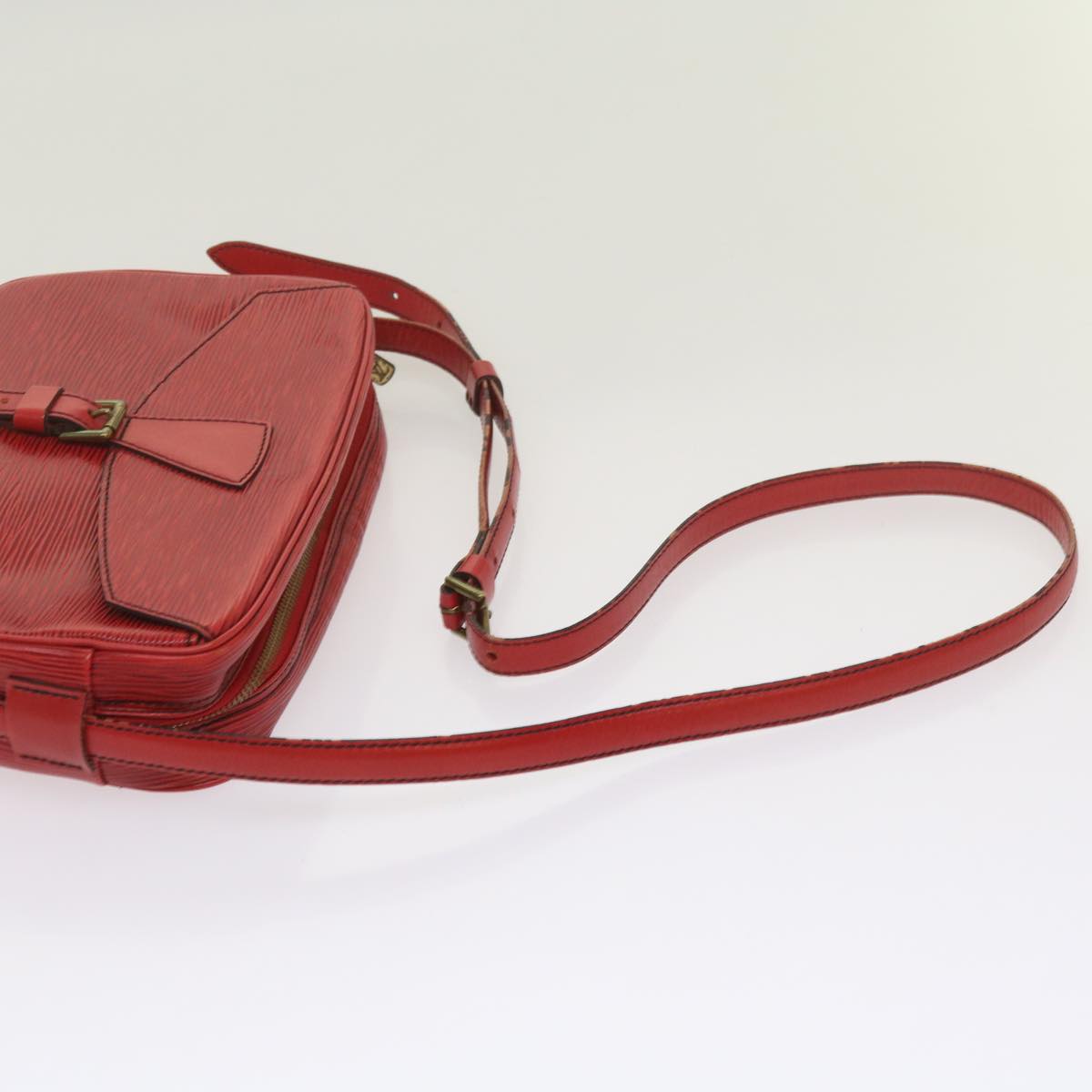 LOUIS VUITTON Epi Jeune Fille MM Shoulder Bag Red M52157 LV Auth 68993