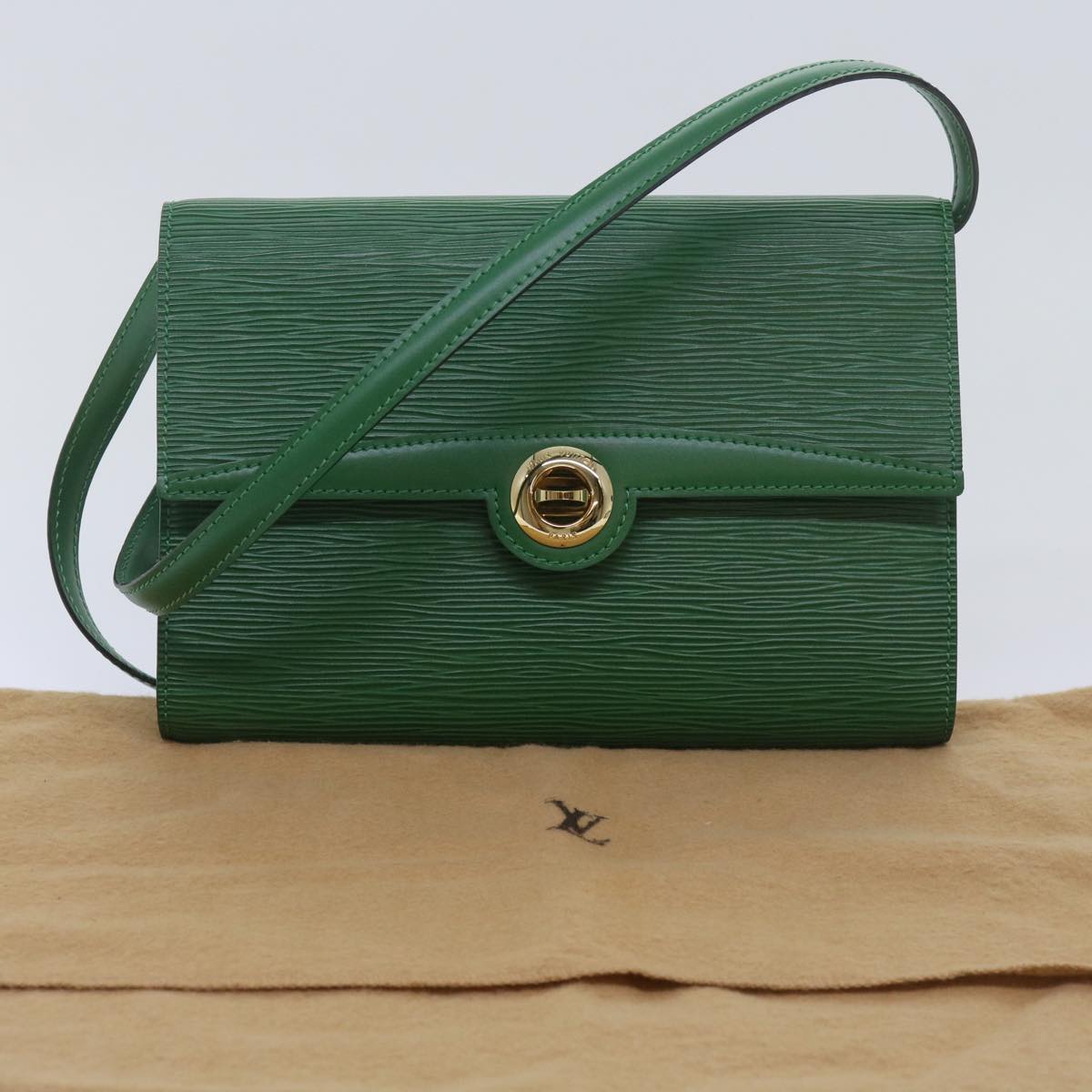 LOUIS VUITTON Epi Pochette Arche Shoulder Bag Green M52574 LV Auth 68998