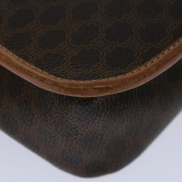 CELINE Macadam Canvas Shoulder Bag PVC Brown Auth 68999