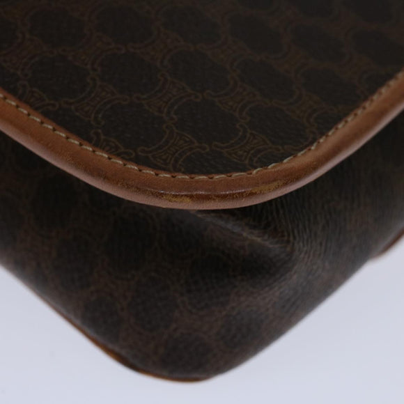 CELINE Macadam Canvas Shoulder Bag PVC Brown Auth 68999