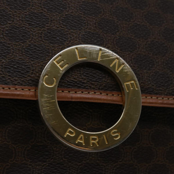 CELINE Macadam Canvas Umhängetasche PVC Braun Original 68999