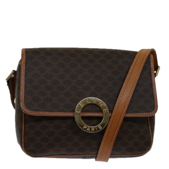 CELINE Macadam Canvas Umhängetasche PVC Braun Original 68999