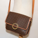 CELINE Macadam Canvas Shoulder Bag PVC Brown Auth 68999-20