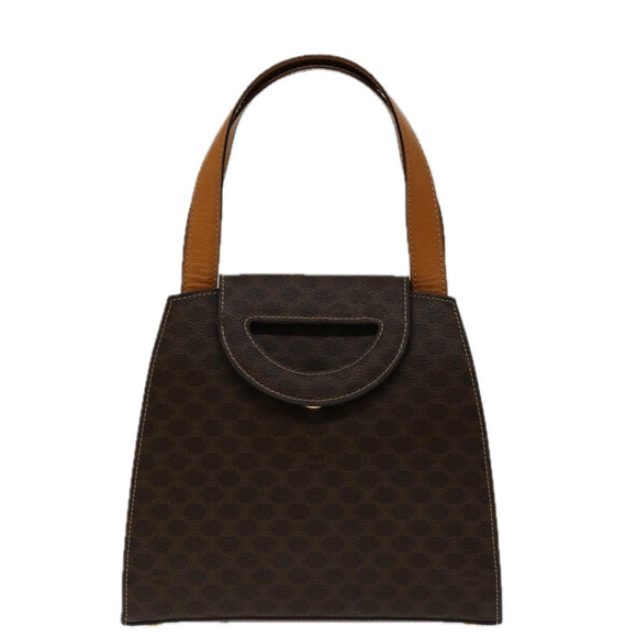CELINE Macadam Canvas Hand Bag PVC 2way Brown Auth 69000V