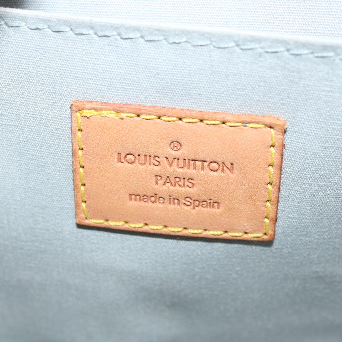 LOUIS VUITTON Monogram Vernis Roxbury Drive Hand Bag Perle M91374 LV Auth 69008