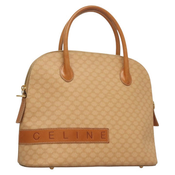 CELINE Macadam Canvas Hand Bag PVC Leather 2way Beige Auth 69018