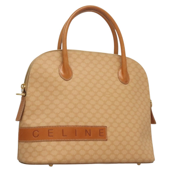 CELINE Macadam Canvas Hand Bag PVC Leather 2way Beige Auth 69018