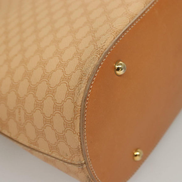 CELINE Macadam Canvas Hand Bag PVC Leather 2way Beige Auth 69018