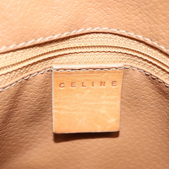 CELINE Macadam Canvas Hand Bag PVC Leather 2way Beige Auth 69018