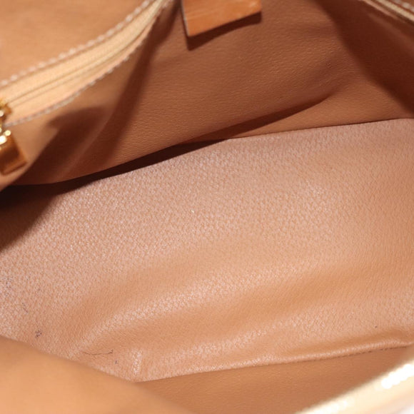 CELINE Macadam Canvas Hand Bag PVC Leather 2way Beige Auth 69018