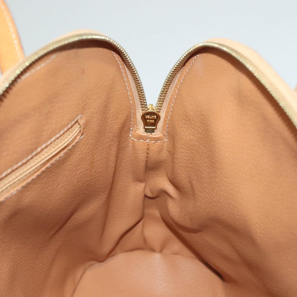 CELINE Macadam Canvas Hand Bag PVC Leather 2way Beige Auth 69018