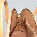 CELINE Macadam Canvas Hand Bag PVC Leather 2way Beige Auth 69018-19