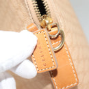 CELINE Macadam Canvas Hand Bag PVC Leather 2way Beige Auth 69018-22