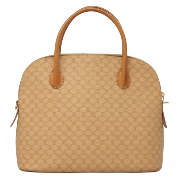 CELINE Macadam Canvas Hand Bag PVC Leather 2way Beige Auth 69018