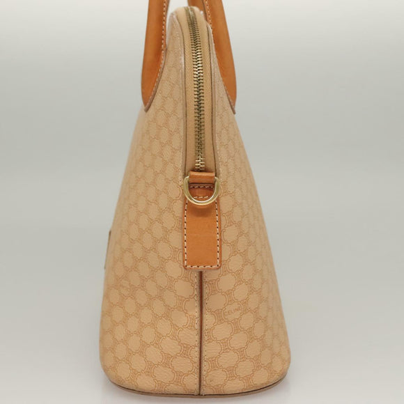 CELINE Macadam Canvas Hand Bag PVC Leather 2way Beige Auth 69018