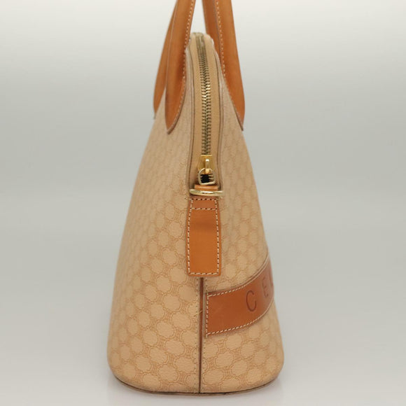 CELINE Macadam Canvas Hand Bag PVC Leather 2way Beige Auth 69018