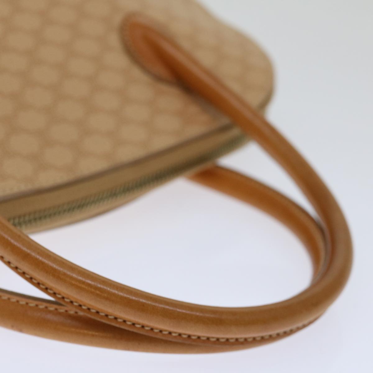 CELINE Macadam Canvas Hand Bag PVC Leather 2way Beige Auth 69018
