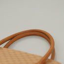 CELINE Macadam Canvas Hand Bag PVC Leather 2way Beige Auth 69018-8