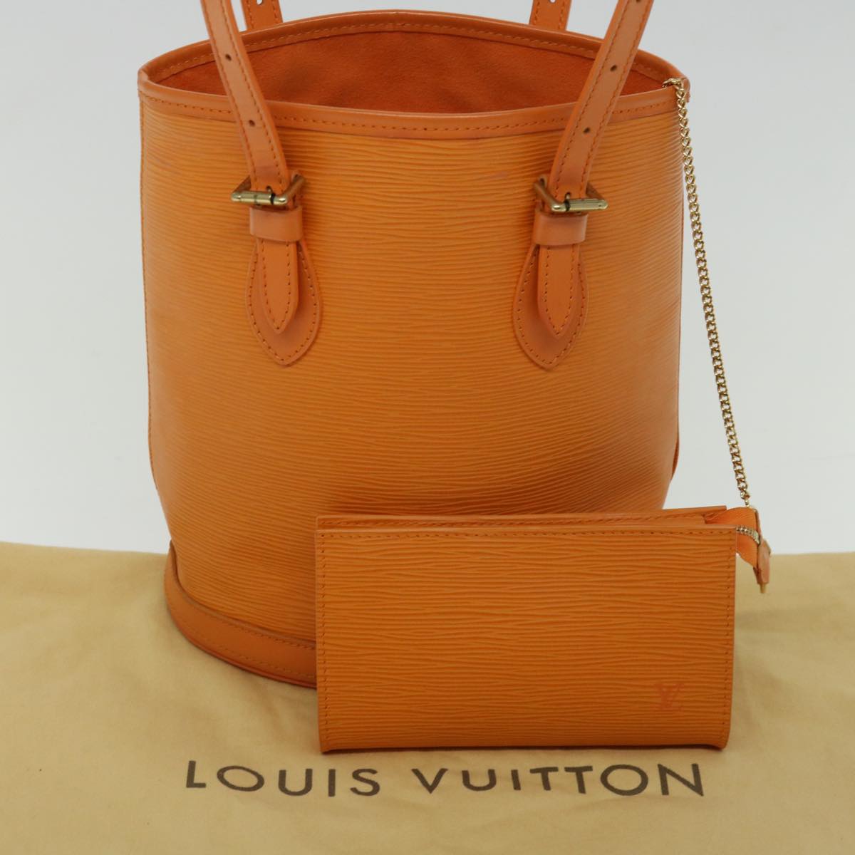 LOUIS VUITTON Epi Bucket PM Shoulder Bag Orange Mandarin M5899H LV Auth 69023A