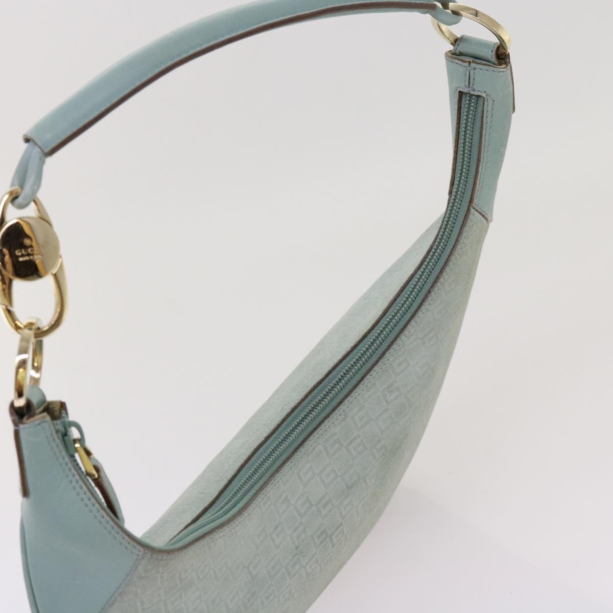 GUCCI GG Canvas Shoulder Bag Light Blue 001 4158 Auth 69052