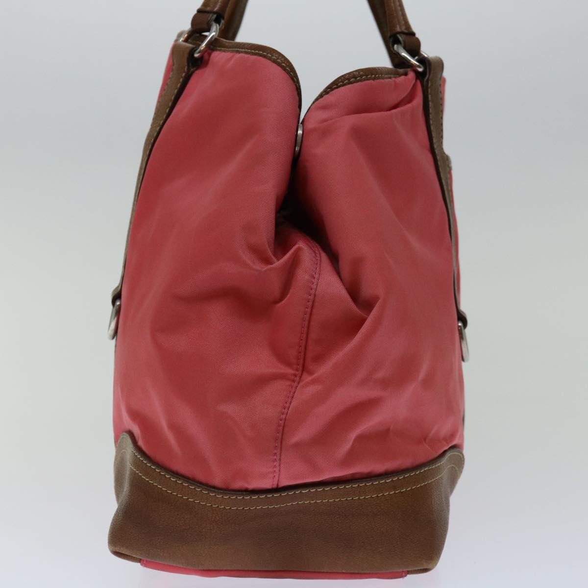 PRADA Tote Bag Nylon Pink Auth 69054