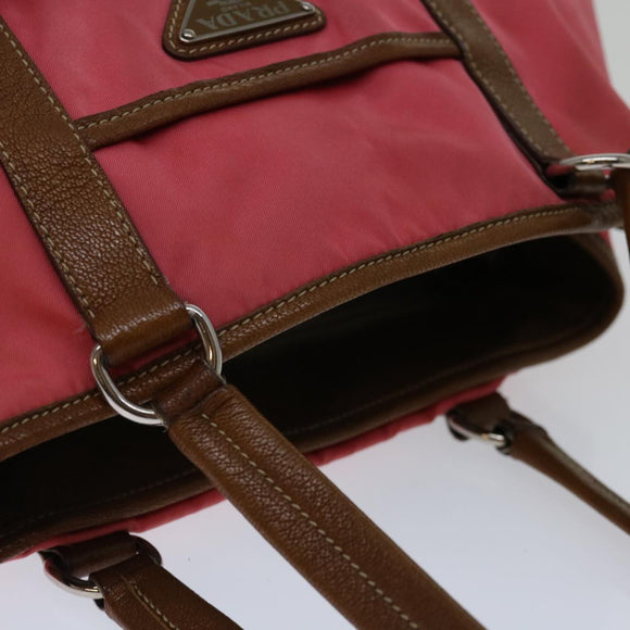 PRADA Tote Bag Nylon Pink Auth 69054
