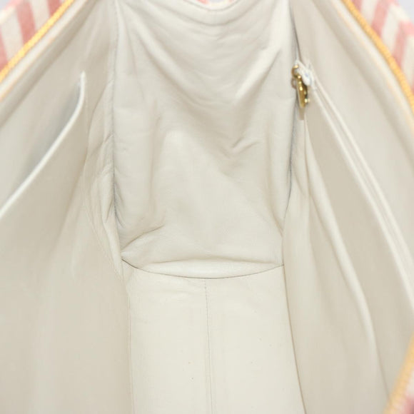 CHANEL Matelasse Chain Shoulder Bag Canvas White Red CC Auth 69059SAV